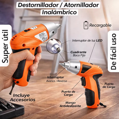Destornillador Inalámbrico 45 en 1 – Potente, preciso y fácil de usar