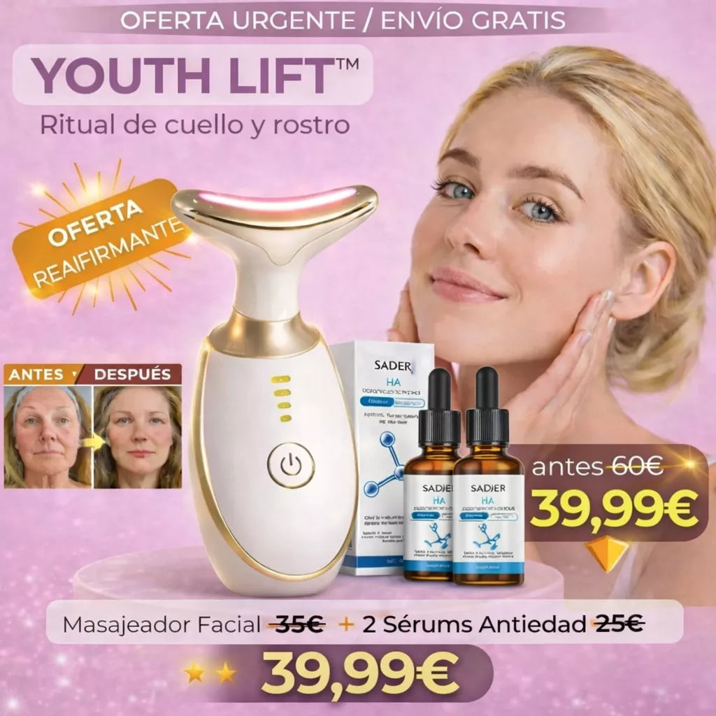 YOUTH LIFT– Masajeador Facial + 2 Sérums Antiedad