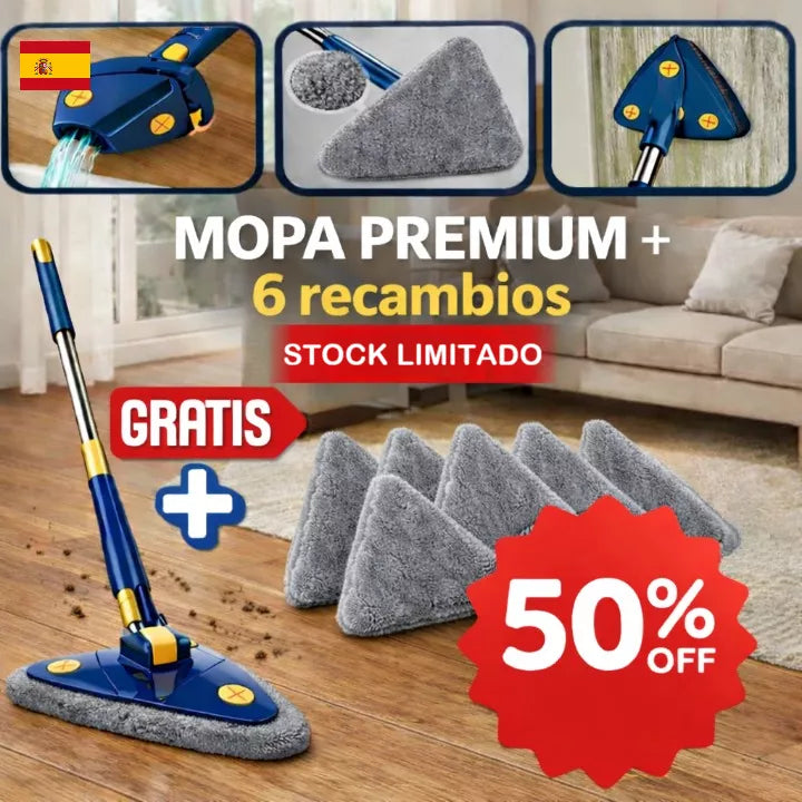 PACK PREMIUM MOPA 360° + 6 PAÑOS MICROFIBRA GRATIS 🎁