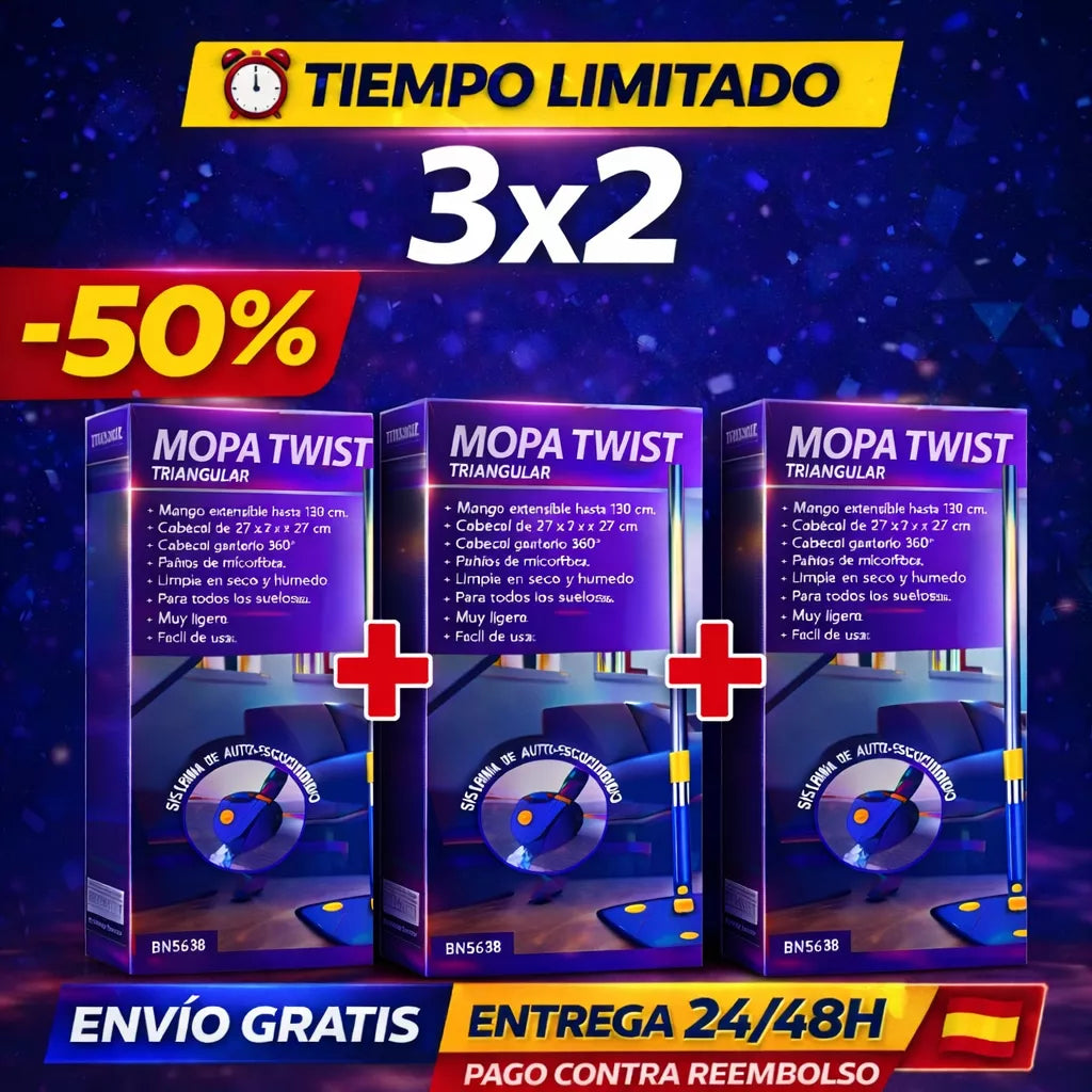 3 MOPAS 360° + 6 PAÑOS MICROFIBRA GRATIS